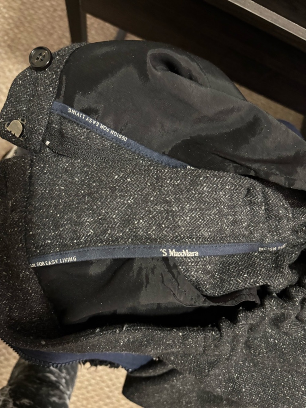 MaxMara Black Wide-Leg Tweed Pants - Picture 8 of 8